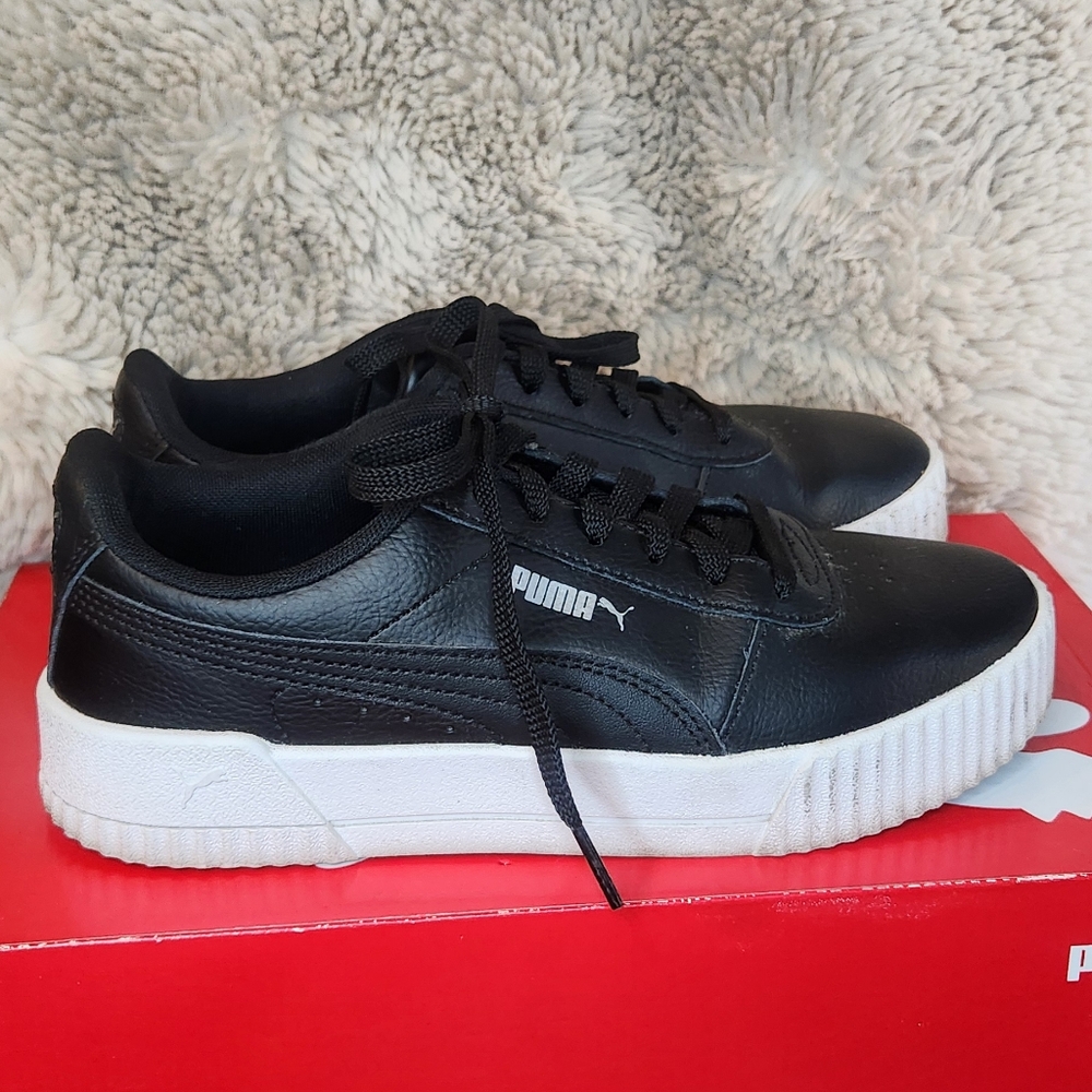 PUMA Carina Black Sneakers Size 7 Womens Ladies Shoes With Box - Picture 7 of 9